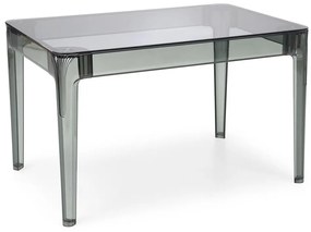 Τραπέζι Houston 1403, Γκρι, 74x80x120cm, 33 kg, Γυαλί, Πλαστική ύλη | Epipla1.gr