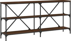 vidaXL Τραπέζι Κονσόλα Καφέ Δρυς 160x30x75 εκ. Επεξ. Ξύλο/Σίδηρος