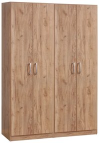 Ντουλάπα ρούχων τετράφυλλη Jonar I pakoworld χρώμα oak 120x42x180εκ