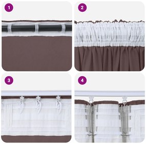 vidaXL Βελούδινες Κουρτίνες 2 τμχ με Οπές Καφέ 225x140 εκ