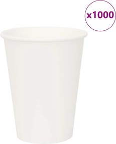 vidaXL Χάρτινα κύπελλα καφέ 1000 τεμάχια 12oz 300ml Λευκό