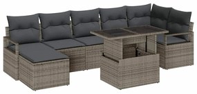 vidaXL Σετ Καναπέ Κήπου με μαξιλάρι 8 pcs Γκρι