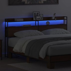 vidaXL Κεφαλάρι Αποθήκης με ράφι Καφέ δρυς 98 cm Επεξεργασμένο ξύλο