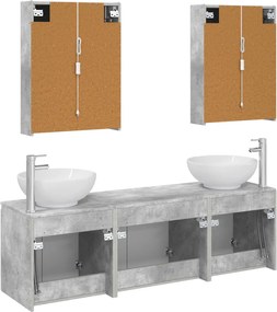 vidaXL Σετ Ντουλαπιών Μπάνιου 5 pcs Γκρι Σκυροδέματος