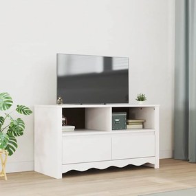vidaXL Ντουλάπι TV Drammen Λευκό 99 x 43 x 55 εκ. Μασίφ ξύλο πεύκου