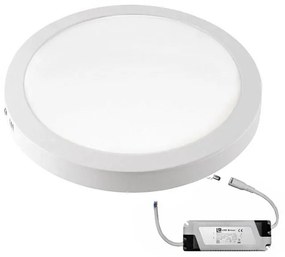 Adeleq Led Φωτιστικό Επίτοιχο Αλουμινίου Στρογγυλό 24W 4000K Λευκό D300 21-0253101