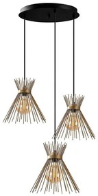 Φωτιστικό Οροφής Kirpi 892OPV1846 63x63x128cm 3xE27 40W Black-Gold Opviq