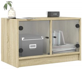 vidaXL Βοηθητικό Ντουλάπι Sonoma Δρυς 68x37x42 εκ. με Γυάλινες Πόρτες