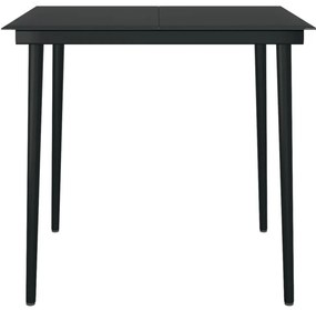 vidaXL Σετ Τραπεζαρίας Κήπου 3 Τεμαχίων με Μαξιλάρια Μαύρο