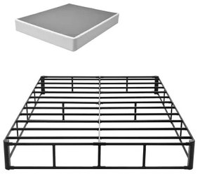VEVOR Box Spring Queen Size Bed Frame with Fabric Cloth 79.1L x 59.6W x 9.1H in