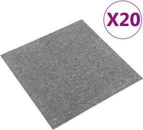 vidaXL Χαλί 20 pcs Γκρι 50 x 50 cm 100% Πολυπροπυλένιο