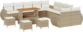 vidaXL Σετ Καναπέ Κήπου 14 pcs Μπεζ συνθετικό ρατάν