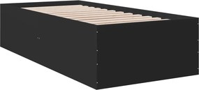 vidaXL Πλαίσιο Κρεβατιού Μαύρο 100x200 εκ. Επεξεργ. Ξύλο