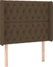vidaXL Κρεβάτι Boxspring με Στρώμα &amp; LED Σκ.Καφέ 100x200 εκ Υφασμάτινο