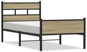 vidaXL Πλαίσιο Κρεβ. Χωρ. Στρώμα Sonoma Δρυς 90 x 190 εκ. Επεξ. Ξύλο