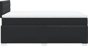 vidaXL Κρεβάτι Boxspring με Στρώμα Μαύρο 120 x 200 εκ. Συνθετικό Δέρμα