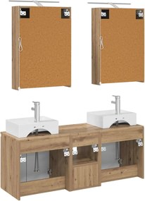 vidaXL Σετ Ντουλαπιών Μπάνιου 5 pcs Artisan Δρυς Επεξεργασμένο Ξύλο