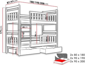 Κουκέτα Monika-Leuko-80 x 180