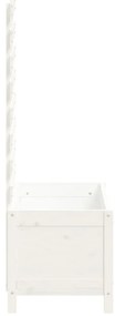 vidaXL Ζαρντινιέρα με Ράφι Λευκή 79 x 39,5 x 114 εκ. Μασίφ Ξύλο Πεύκου
