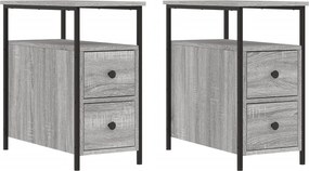 vidaXL Κομοδίνα 2 τεμ. Γκρι Sonoma 30 x 60 x 60 εκ. από Επεξεργ. Ξύλο