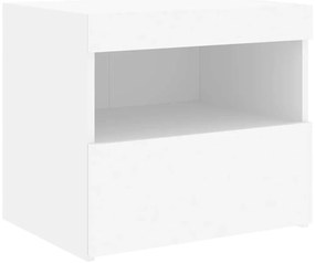 vidaXL Κομοδίνο με Φώτα LED Λευκό 50 x 40 x 45 εκ.