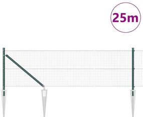 vidaXL Φράχτης με Στήλες. Πράσινο 0.8 x 25 m Ατσάλι