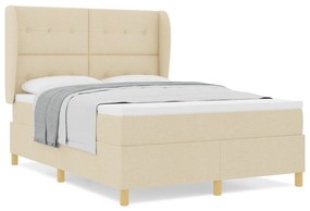 vidaXL Κρεβάτι με Στρώμα σε Κρέμ 160x200 εκ. Ύφασμα