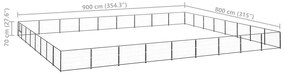 vidaXL Σπιτάκι Σκύλου Μαύρο 72 μ² Ατσάλινο