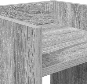 vidaXL Βάση φυτών με ράφι 2 pcs Γκρι Σονομά 30 x 30 x 80 cm