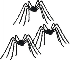 vidaXL Διακόσμηση Halloween Αράχνη 3 pcs Μαύρο 200 cm