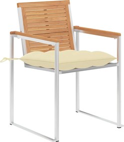 vidaXL Καρέκλες Κήπου 4 τεμ. από Μασίφ Ξύλο Teak με Μαξιλάρια