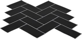 vidaXL Πλακάκι ψαροκόκαλο 10 τεμ. Μαύρο 30 x 30 cm