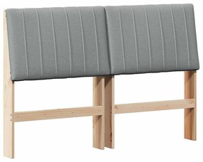 vidaXL Ταπετσαρισμένο κεφαλάρι Ανοιχτό γκρι 140 cm