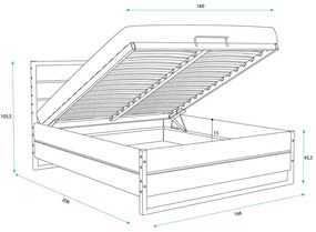 Κρεβάτι με Αποθηκευτικό χώρο Mateo Natural  160×200cm