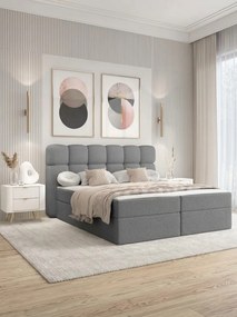 Επενδυμένο Κρεβάτι Softi II-Γκρι-160 x 200