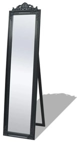 Καθρέφτης Επιδαπέδιος με Μπαρόκ Στιλ Μαύρος 160 x 40 εκ.