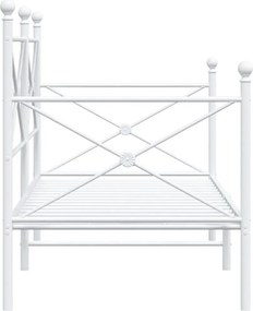 vidaXL Κρεβάτι ημέρας χωρίς στρώμα Λευκό 90x200 cm Ατσάλι