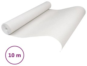 vidaXL Ταπετσαρία 3D Μονόχρωμη Λευκή 10x0,53μ Non-woven