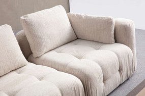 Corner Sofa Amaris 2 Seater With Pouffe - Beige Beige