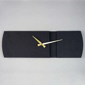 Ρολόι Τοίχου Origami 507ATP1527 16x49cm Black-Gold Wallity Ατσάλι