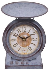 Ρολόι Επιτραπέζιο "Vintage Scale" 30x9x31cm Grey 1-125-82-308 Etiquette Μέταλλο