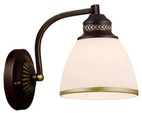 Φωτιστικό Τοίχου-Απλίκα Clair 4141500 White-Brown Viokef Metal, Glass