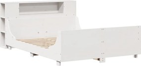 vidaXL Σκελετός Κρεβ. Χωρίς Στρώμα Λευκό 140x190 εκ Μασίφ Πεύκο