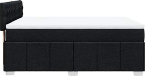vidaXL Κρεβάτι Boxspring με Στρώμα Μαύρο 140x190 εκ. Υφασμάτινο