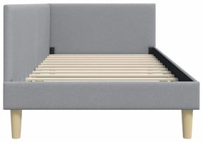 vidaXL Κρεβάτι Γωνίας Ανοιχτό γκρι 90 x 200 cm Ύφασμα και Έργο ξύλου