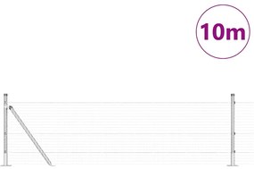 vidaXL Στύλος Περιφράξεων Ασημί 10 x 0,6 μ (25 x 25 mm δίχτυ) Ατσάλι