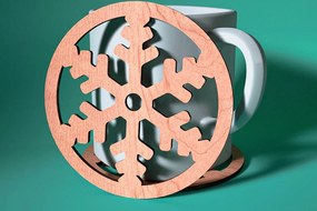 Intra απο ξύλο plywood 3mm-4mm πάχος – Σουβέρ με νιφάδα χιονιού με λέιζερ | Χριστούγεννα Δίασταση 20x20 cm INTRAFABR-75100913