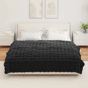vidaXL Ψεύτικη κουβέρτα από κουνέλι Olite Μαύρο 150 x 220 cm
