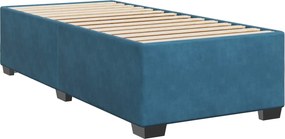 vidaXL Κρεβάτι box spring με στρώμα Μπλε 90 x 190 cm Βελούδο