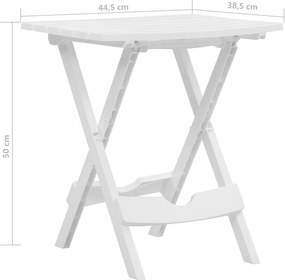 vidaXL Τραπέζι Κήπου Πτυσσόμενο Λευκό 45,5 x 38,5 x 50 εκ.